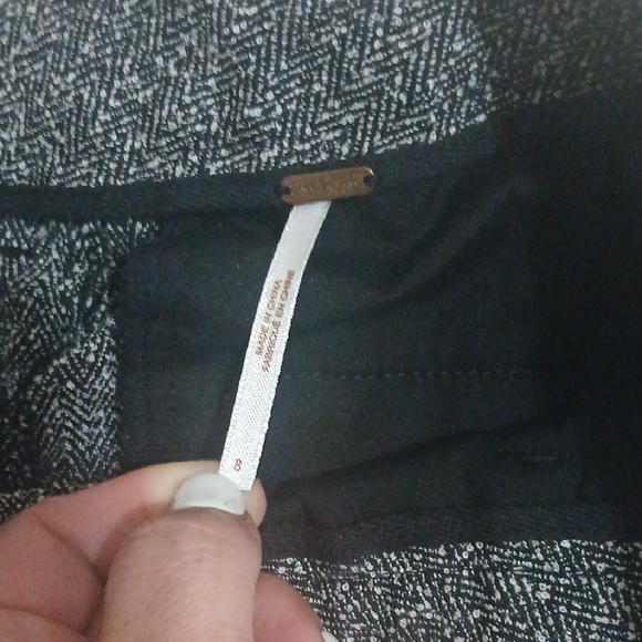 FREE PEOPLE Womens Size 8 Black and White Tweed Wide Leg Trousers - Picture 4 of 7